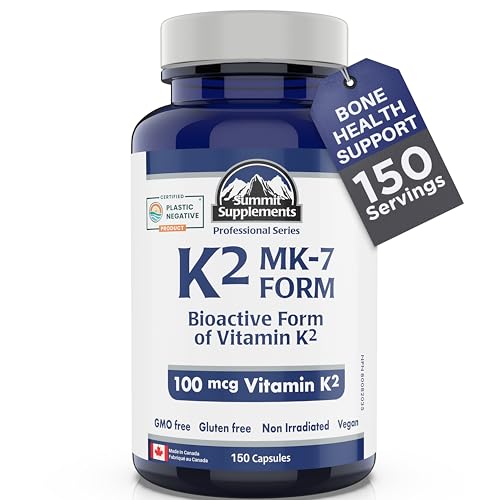 Vitamin K2 MK-7 - K2 Vitamin Supplement MK-7 Vitamin K-2 100 mcg - Heart Health - Cardiovascular Health - Blood Clotting - 3rd Party Tested - Formulated & Made in Canada