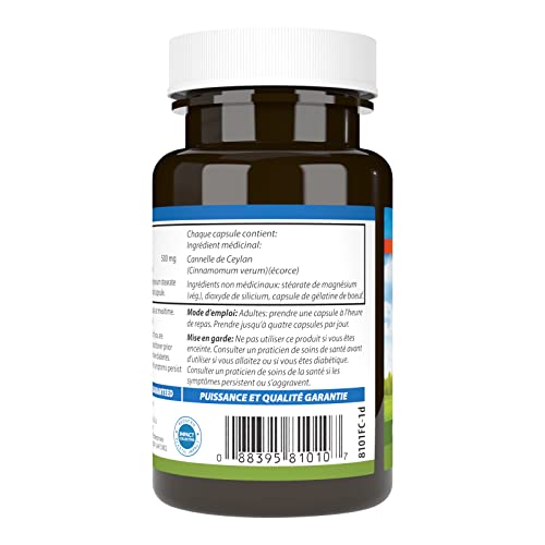 Carlson - Cannelle de Ceylan, Suppléments de Vraie Cannelle, 500 mg, Pilules d'Extrait de Cannelle, Gélules de Cannelle de Ceylan