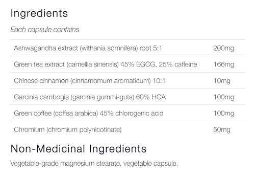 CanPrev Slim-Pro Formule 90 V-Caps, 1 mois d'approvisionnement - Complément d'Ashwagandha, d'extrait de thé vert, de Garcinia et de cannelle, soutient les objectifs de bien-être, l'équilibre et complète un mode de vie sain - Convient aux végétaliens