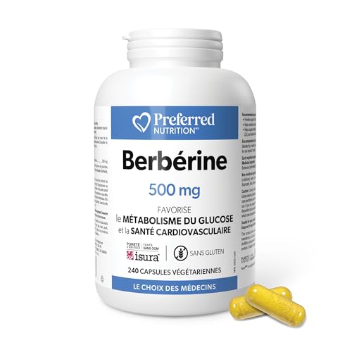 Preferred Nutrition Berberine MAXIMUM POTENCY 1000 mg per Serving (2 caps, 500 mg each), Vegetarian Capsules, Canadian Company