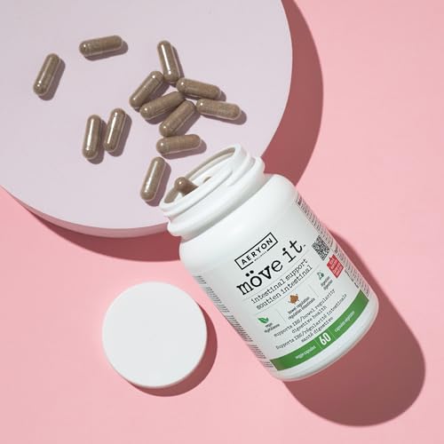 Möve it Travel All-Natural Laxative Free Stool Softener by Aeryon Wellness | IBS Relief with Digestive Enzymes | Provides Bloating Relief, Restores Gut health | Natural Colon Cleanser | Laxatives for Constipation |Travel Pack 12 Capsules