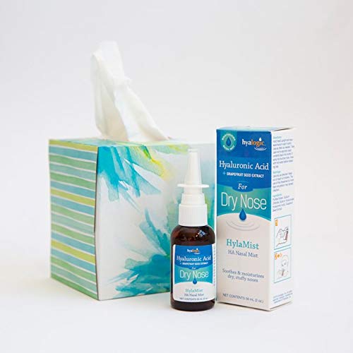 Hyalogic - Spray nasal, 59 ml - Acide hyaluronique + extrait de pépins de pamplemousse pour nez sec - Apaise et hydrate le nez sec et bouché avec le spray nasal HylaMist HA