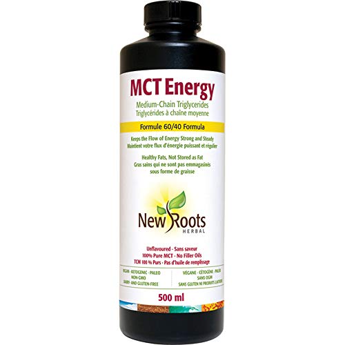 New Roots Herbal Liquid MCT Oil, Odourless & Tasteless, 60/40 Blend, 500ml