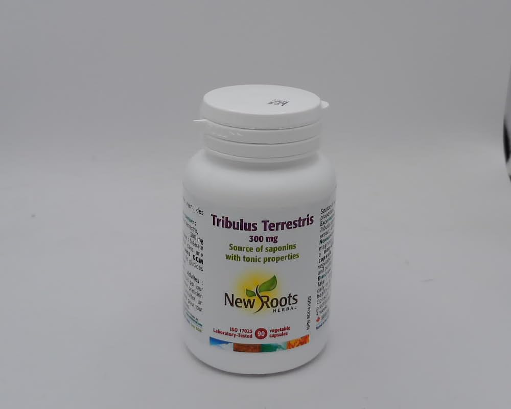 New Roots Herbal Tribulus Terrestris 300 mg, 90 capsules, approvisionnement de 30 jours - Source de saponines aux propriétés toniques, supplément sans stimulant pour hommes, soutient l'énergie, la vitalité et la performance, sans OGM