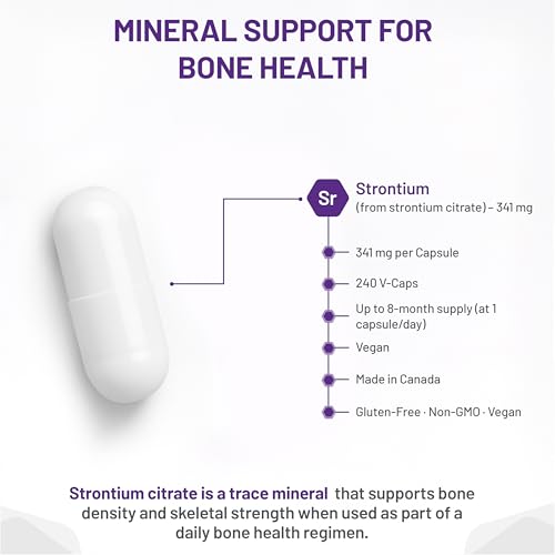 AOR - Strontium Support II 341 mg, 60 gélules - Supplément pour la guérison des fractures osseuses - Le Strontium renforce la solidité des os - Supplément de strontium - Supplément pour la santé osseuse - Citrate de strontium