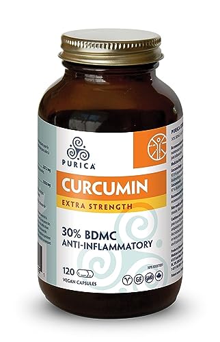 PURICA - Curcumin - Extra Strength - 30% BDMC - Vitamins for Skin, Brain Health Supplements