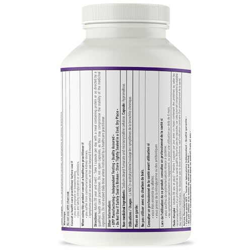 AOR - Complément de NAC 500mg N-Acétylcystéine, 120 Gélules - Soulagement du mucus, Soulagement de la bronchite, Évacuation du mucus, Complément respiratoire et de détoxification - Gélules de N-Acétylcystéine NAC 500mg