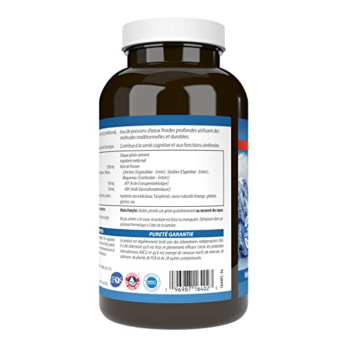 Carlson - Huile de poisson de très haute qualité, 350 mg d'oméga-3, supplément d'huile de poisson norvégienne, huile de poisson sauvage oméga-3, capsules d'huile de poisson issues de sources durables, supplément d'oméga-3