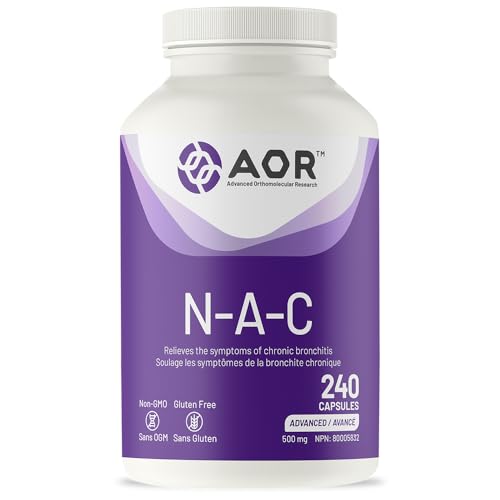 AOR - Complément de NAC 500mg N-Acétylcystéine, 120 Gélules - Soulagement du mucus, Soulagement de la bronchite, Évacuation du mucus, Complément respiratoire et de détoxification - Gélules de N-Acétylcystéine NAC 500mg