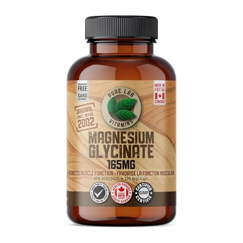 Pure Lab Vitamins | Glycinate de Magnésium 165mg | Vegan, Sans gluten, Sans sucre, Sans soja