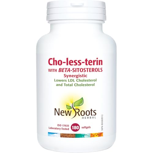 New Roots Herbal - Cho-less-terin - Avec des bêta-sitostérols, synergique - Favorise des niveaux de cholestérol sains et la santé cardiovasculaire - Abaisse le cholestérol LDL et le cholestérol total