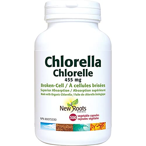 New Roots Herbal Organic Chlorella Capsules, 300 Capsules, 150-Day Supply