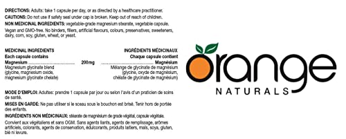 Orange Naturals Magnésium Glycinate 200mg