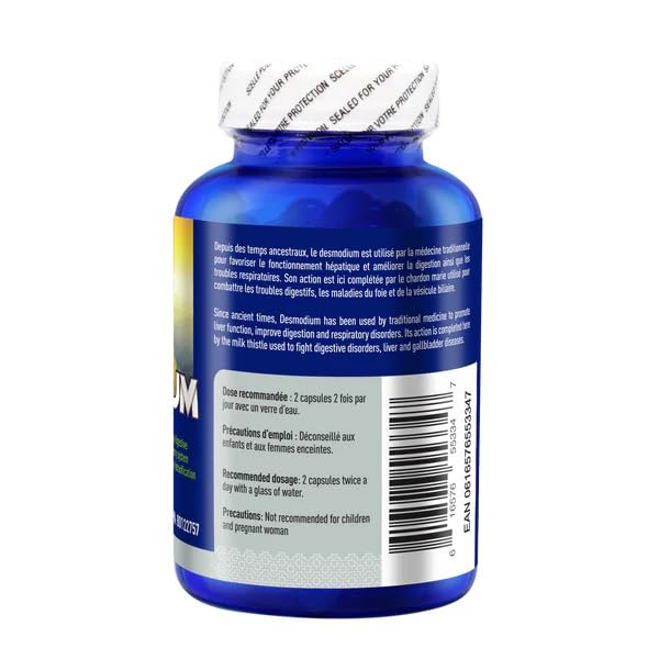 Inka Nature Desmodium 60 Vegan Capsules 15 Days Supply, Herbal Supplement with Plant-Based Ingredients for Daily Wellness, Support Liver Function, Gentle Body Cleanse & Balanced Inner Harmony, Non-GMO