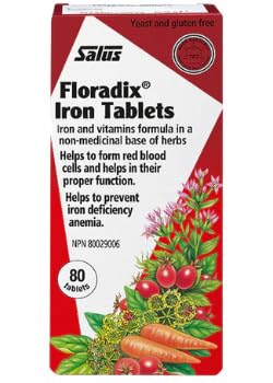 Salus Floradix Extrait Végétal Comprimés de Fer 80 unités