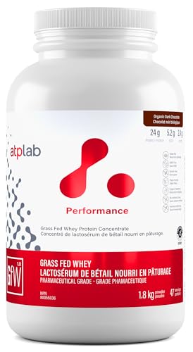 ATP LAB - Grass Fed Whey Protein Powder 1.8kg (Chocolate Flavour) - Whey Protein Concentrate - Immune Recovery, Muscle Growth