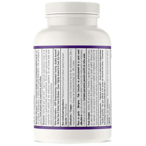 AOR Contrôle du cholestérol 500mg, 60 gélules, approvisionnement de 30 jours - Supplément de bergamote d'agrumes pour des niveaux de cholestérol équilibrés, soutient un métabolisme lipidique sain - Formule sans OGM et végétalienne pour la santé cardiaque