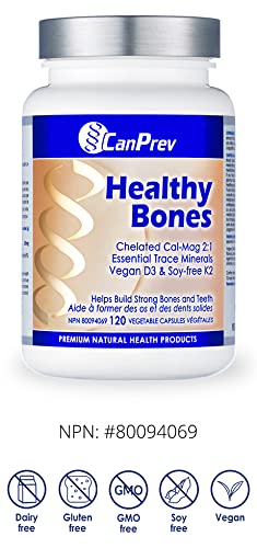 CanPrev Healthy Bones Capsules, Calcium Magnesium Vitamin D3, 120 V Caps