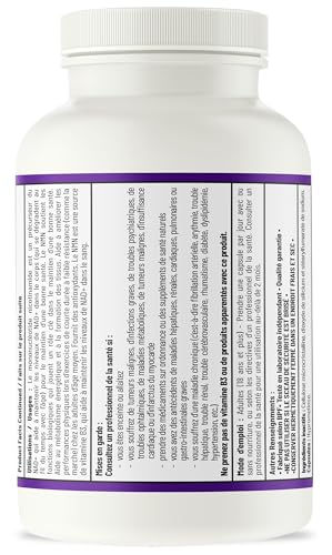AOR NMN-600mg, 30 gélules végétaliennes - Sans OGM, sans gluten, mononucléotide de nicotinamide à haute puissance - Soutient la santé cellulaire et la production d'énergie - Supplément de NMN au Canada