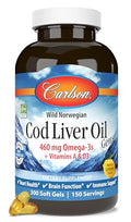 Carlson - Cod Liver Oil Gems, Low Vitamin A, 920 mg Omega-3s + Vitamin D3, Norwegian, Sustainably Sourced