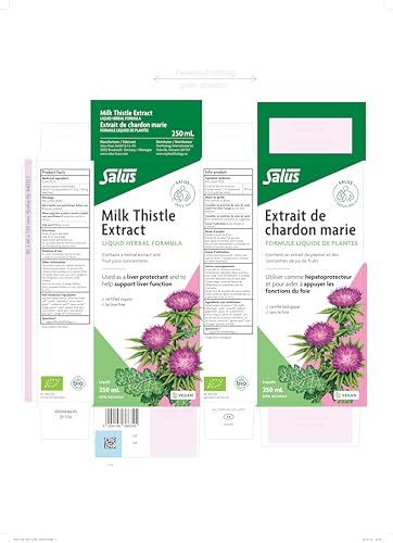 Salus Milk Thistle Extract Supports Liver Health Certified Organic