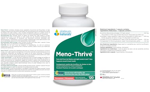 Platinum Naturals - Meno-Thrive - Hot Flashes and Night Sweats Supplements - Hot Flashes Menopause Relief for Women
