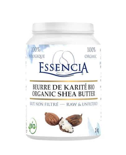 Essencia Organic Raw Unrefined Shea Butter, Deeply Moisturizes, Softens & Restores Skin & Hair - Natural Hydration for Face, Body & Lips, Boosts Shine, Texture & Elasticity - DIY Beauty Essential