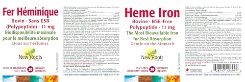New Roots Herbal – Fer héminique (bovin) Polypeptide · 11 mg