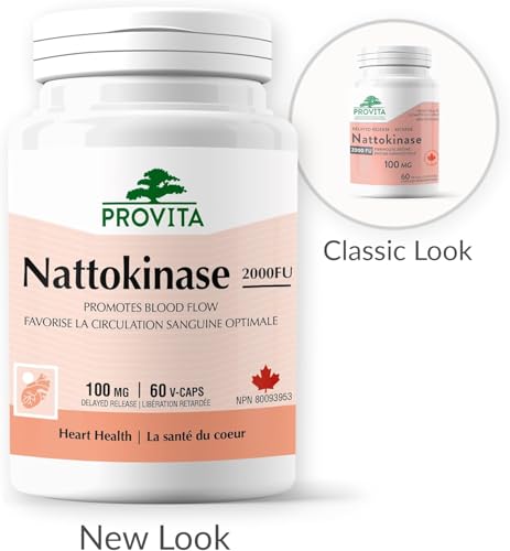 Provita Nattokinase 2000FU - 100mg Puissant antithrombotique - Soutient la santé cardiovasculaire