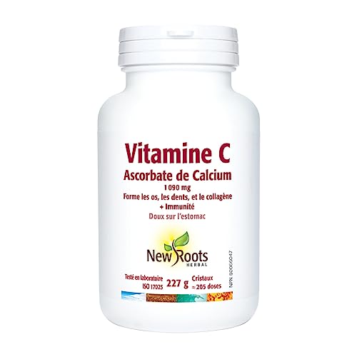 Cristaux de vitamine C ascorbate de calcium New Roots Herbal