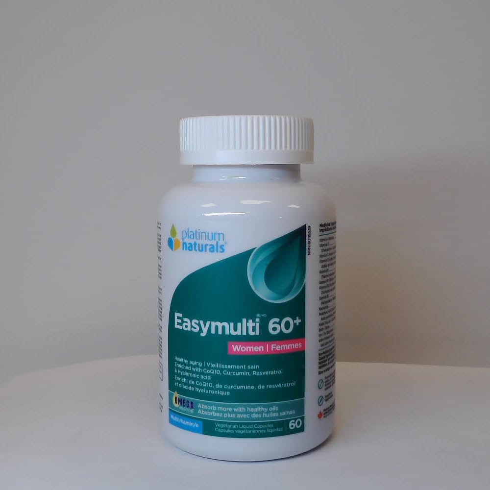 Platinum Naturals Easymulti 60+ for Women - Comprehensive Multivitamin with CoQ10, Omega & Fish Oil for Heart Health, Enhanced with Calcium, Vitamin D3 & B Complex for Immune Support