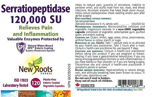New Roots Herbal Serratiopeptidase 120,000 SU