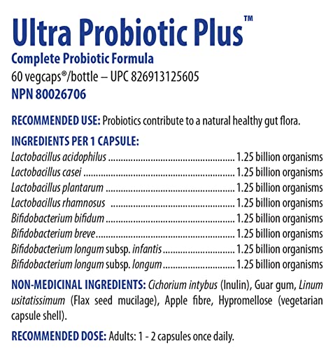 Ultra Probiotic Plus, 60 Vcapsules, Omega Alpha-Pack Option