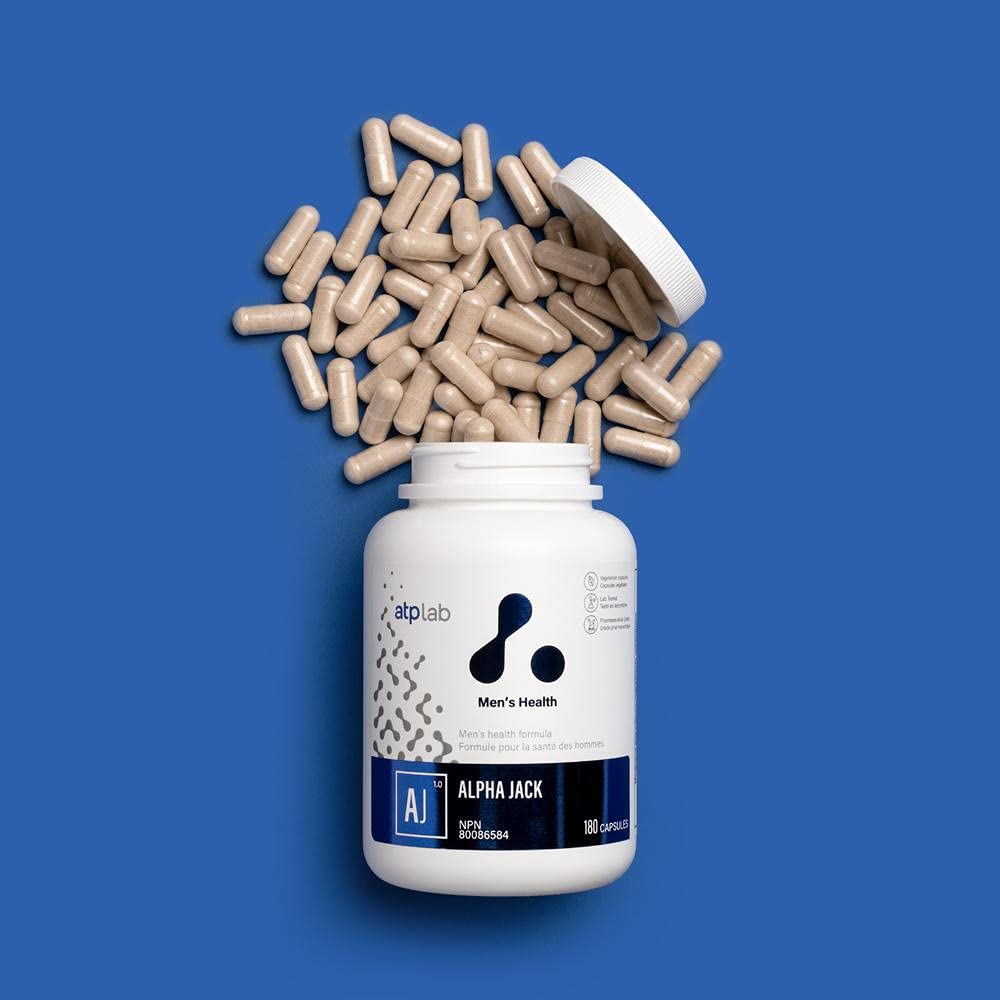 ATP LAB - Alpha Jack 180 capsules, Cure de 30 jours - Supplément de santé masculine - Soutien énergétique et supplément naturel - Supplément antioxydant pour hommes - Formulé et fabriqué au Canada