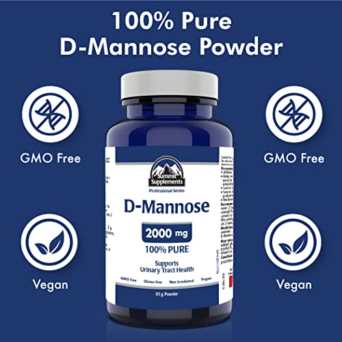 Poudre de D-Mannose pour les infections urinaires (santé des voies urinaires), fièrement canadienne et à impact plastique négatif.