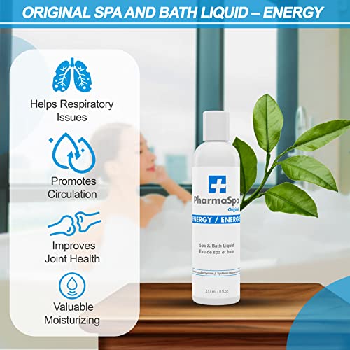 Pharmaspa Original : Liquide pour spa et bain avec extraits entièrement naturels – 237 ml/8 fl oz – Liquide d'aromathérapie pour spa – Sans gluten, sans parabènes, sans cruauté