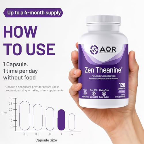 AOR - Zen Théanine - 60 gélules - Favorise la relaxation sans somnolence
