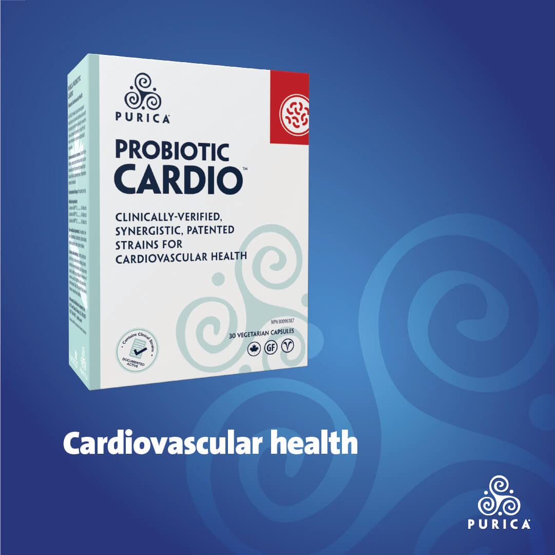 PURICA - Formule probiotique cardio, 30 gélules végétaliennes, apport de 30 jours - Soutient la fonction cardiaque et la santé cardiovasculaire globale - Soutient la santé gastro-intestinale - Sans OGM et sans gluten
