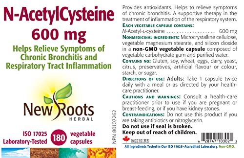 New Roots Herbal - N-acétylcystéine - 600 mg