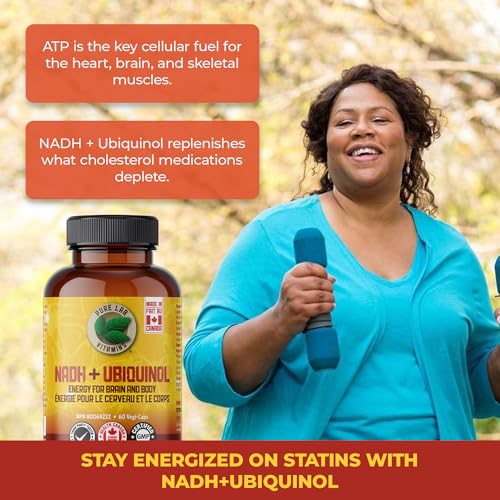 Pure Lab Vitamins | NADH Nicotinamide Adénine Dinucléotide + CoQ10 Ubiquinol
