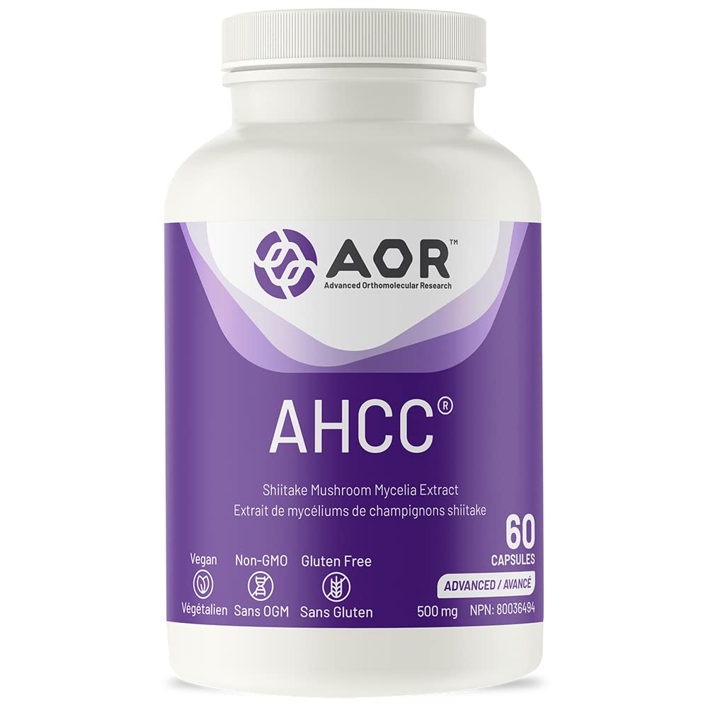 AOR Shiitake Mushroom Supplement, AHCC 500 mg, 60 Capsules, 30 Day Supply