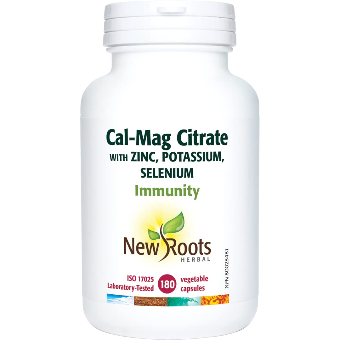New Roots Herbal Cal-Mag Citrate, Calcium Magnesium, 180 Caps, 45 Days