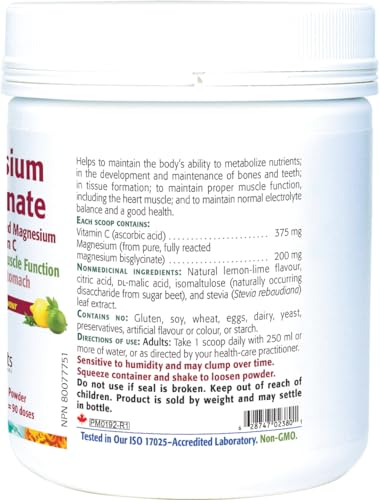 New Roots Herbal - Magnesium Bisglycinate Powder, Lime Flavor Drink Mix - Pure Magnesium Glycinate with Vitamin C for Sleep, Support Heart Health, Muscles Function, Bone & Metabolism