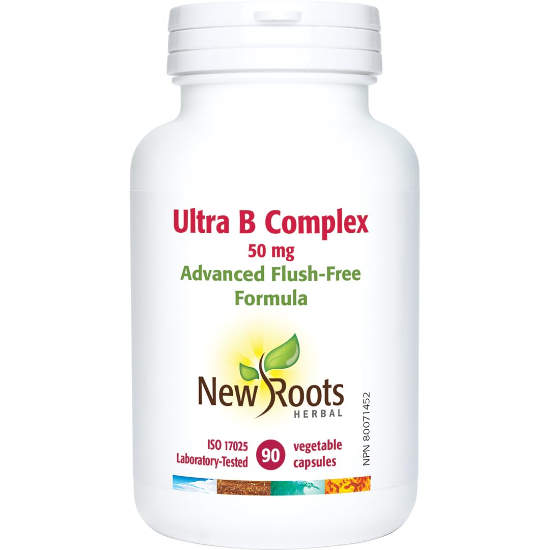 New Roots Herbal Vitamin B Complex 50mg, Flush Free Niacin, 90 Capsules