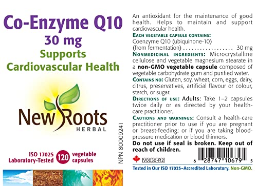 New Roots Herbal - Co-Enzyme Q10 - Aide à soutenir la santé cardiovasculaire