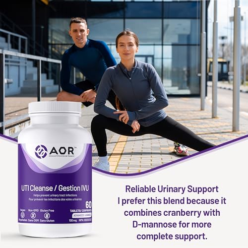 AOR - UTI Cleanse, 120 comprimés - Jus de canneberge avec supplément de D-Mannose - D-Mannose pour la santé des voies urinaires - Extrait de jus de canneberge séchée Vaccinium Macrocarpon