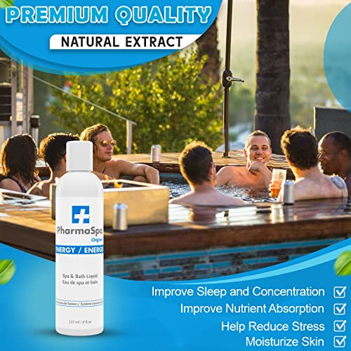 Pharmaspa Original : Liquide pour spa et bain avec extraits entièrement naturels – 237 ml/8 fl oz – Liquide d'aromathérapie pour spa – Sans gluten, sans parabènes, sans cruauté