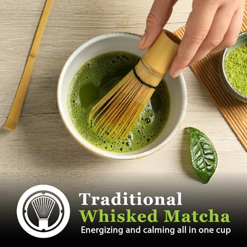 Poudre de Matcha Cérémonial DoMatcha, Thé Vert Japonais d'Uji – Goût Doux et Sucré, Riche en L-Théanine pour le Calme et la Concentration – Idéal pour les Lattes et les Rituels Quotidiens, Certifié Casher