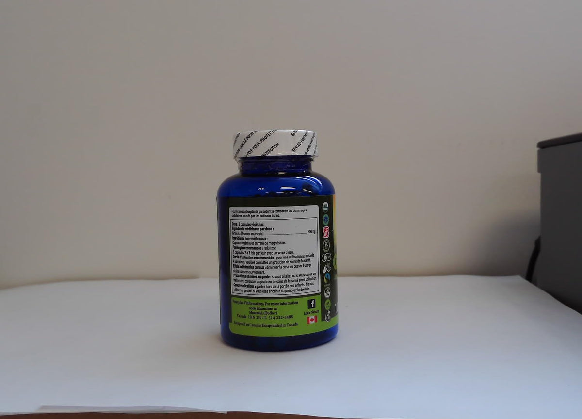 Inka Nature Graviola Annona Muricata 100 Caps 25-Day Supply - Natural Graviola Extract Supplement - Supports Immune Health - Vegan, Non-GMO - Herbal Wellness - JAS Certification