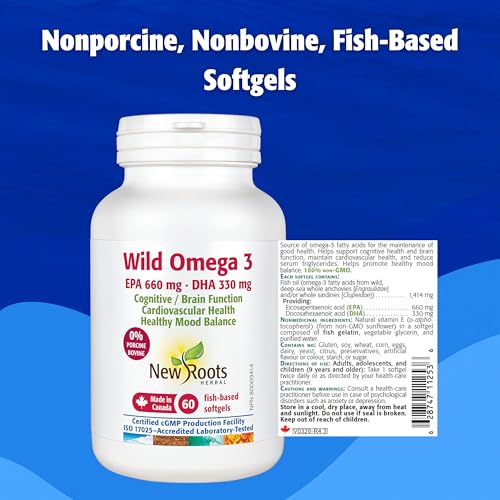 New Roots Herbal - Oméga-3 Sauvage AEP 660mg - ADH 330mg
